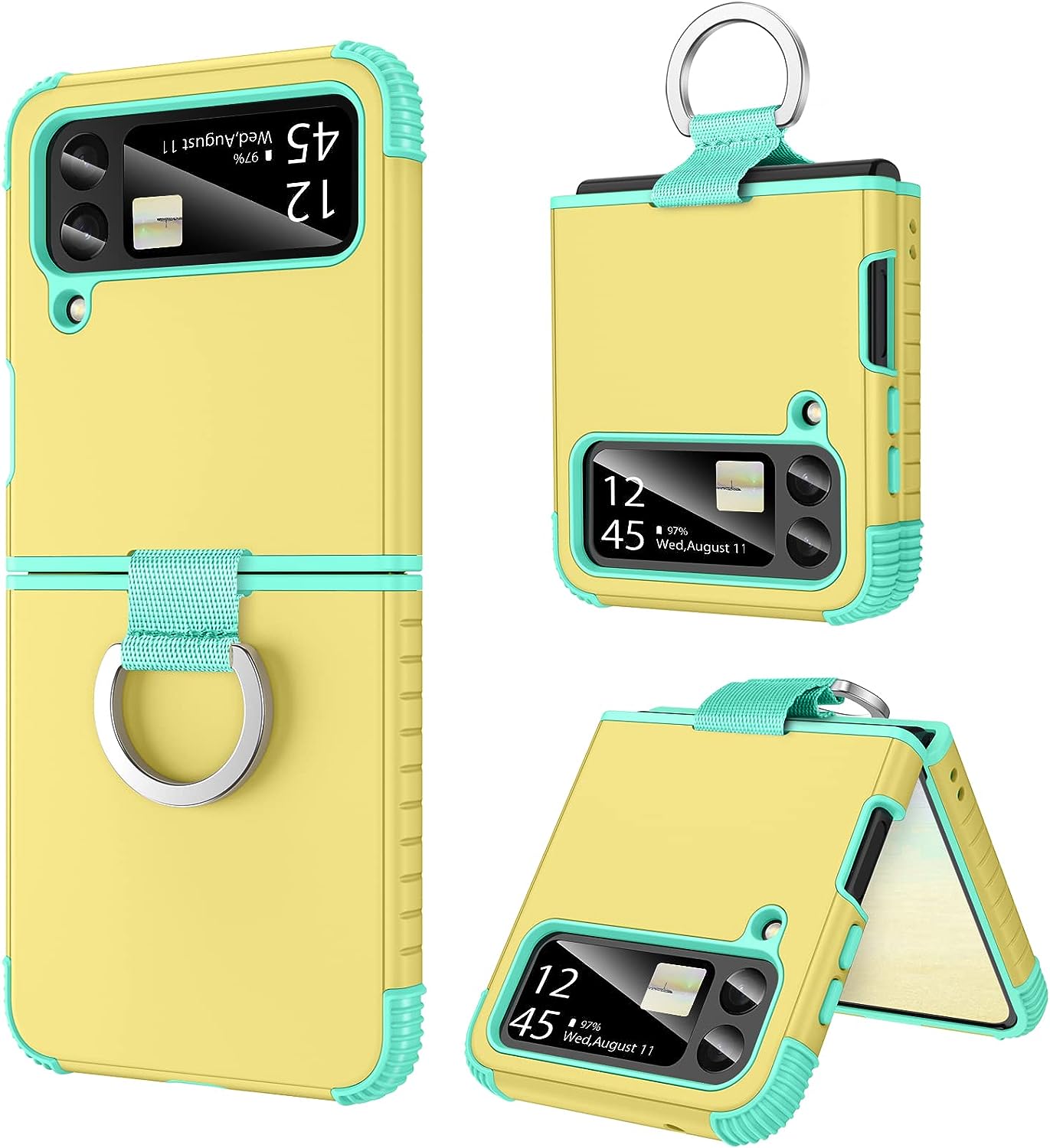 Samsung Galaxy Z Flip 3 Case, Z Flip 3 5G Case, Heavy Duty 2 in 1 Full