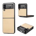 thumbnail image 1 of for Samsung Galaxy Z Flip 3 Case, Carbon Fiber Leather Slim Protective Cover, Full Protection Strong Impact Resistance Smartphone Protection for Samsung Galaxy Z Flip 3 5G, Khaki, 1 of 6
