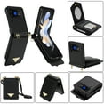 thumbnail image 1 of for Samsung Galaxy Z Flip 3 Case with Card Slots Crossbody Wallet Case with Adjustable Strap Make-up Mirror Luxury PU Leather Protective Flip Phone Case for Samsung Galaxy Z Flip 3 Women Girls, Black, 1 of 10