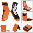 thumbnail image 1 of for Samsung Galaxy Z Flip 3 Case with Card Slots Crossbody Wallet Case with Adjustable Strap Make-up Mirror Luxury PU Leather Protective Flip Phone Case for Samsung Galaxy Z Flip 3 Women Girls, Orange, 1 of 10