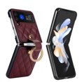 thumbnail image 1 of for Samsung Galaxy Z Flip 3 Case, Elegant PU Leather Case with Diamond Finger Ring & Ring Buckle, Shockproof Full Body Protection Fashionable Protective Cover for Samsung Galaxy Z Flip 3, Winered, 1 of 8