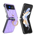 thumbnail image 1 of for Samsung Galaxy Z Flip 3 Case, Elegant PU Leather Case with Diamond Finger Ring & Ring Buckle, Shockproof Full Body Protection Fashionable Protective Cover for Samsung Galaxy Z Flip 3, Purple, 1 of 8
