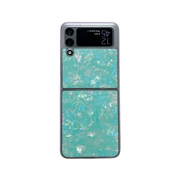 Samsung Galaxy Z Flip 3 Case for Girls Women,Luxury Cute Glitter Crystal Pearl TPU Bumper,Slim Soft Shockproof Bling Lightweight Protective Phone Case for Samsung Galaxy Z Flip 3 - Green