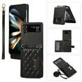 thumbnail image 1 of for Samsung Galaxy Z Flip 3 Detachable Shoulder Strap Wallet Case, with Card Slots & 360-degree Rotation Stand Ring Flip Premium PU Leather Protective Cover Lanyard for Women Girls, Black, 1 of 6