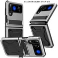 thumbnail image 1 of for Samsung Galaxy Z Flip 3/Flip 4 5G, Armor Heavy Duty Shock-resistant Dustproof Anti-fingerprint Full Body Protection with Hinge & Kickstand Case Cover for Galaxy Z Flip 3 / 4 - Silver, 1 of 7
