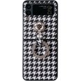 thumbnail image 1 of for Samsung Galaxy Z Flip 4 2022 Case, Cute Fashion Sexy Houndstooth Leather Phone Case with Ring Stand Hard PC Bumper Ultra-Thin Flip Protector for Galaxy Z Flip 4 Women Girls, 1 of 15