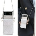 thumbnail image 1 of for Samsung Galaxy Z Flip 4 2022 Wallet Case,Cute Luxury Leather White Card Package Phone Cases with Metal Chain Lanyard Flip Shockproof Protector for Galaxy Z Flip 4 5G Women Girls, 1 of 14