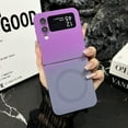 thumbnail image 1 of for Samsung Galaxy Z Flip 4 5G Case Compatible with Strong Magsafe, Luxury Cute Soft Liquid Silicone Slim Shockproof Full Camera Lens Protector Wireless Charging Cover for Girls Women, Purple+Gray, 1 of 8