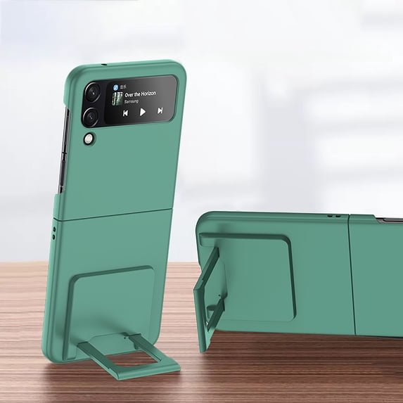 for Samsung Galaxy Z Flip 4 5G Case, Full Body Cover Frosted Hard PC Ultra-Thin Anti-Scratch Shockproof Protective Hidden Kickstand Phone Case for Samsung Galaxy Z Flip 4, Green