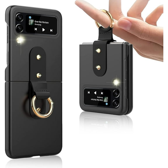 for Samsung Galaxy Z Flip 4 5G Case with Ring Ultra Thin Matte PC Protective Cover Slim Shockproof Anti-Drop Phone Case for Samsung Galaxy Z Flip 4 5G