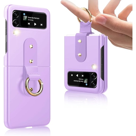 for Samsung Galaxy Z Flip 4 5G Case with Ring Ultra Thin Matte PC Protective Cover Slim Shockproof Anti-Drop Phone Case for Samsung Galaxy Z Flip 4 5G