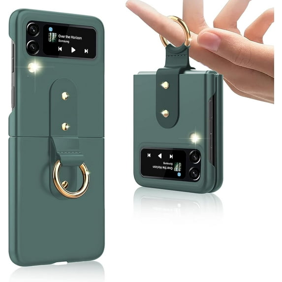 for Samsung Galaxy Z Flip 4 5G Case with Ring Ultra Thin Matte PC Protective Cover Slim Shockproof Anti-Drop Phone Case for Samsung Galaxy Z Flip 4 5G