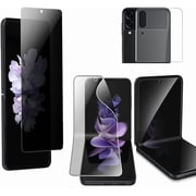 for Samsung Galaxy Z Flip 4 5G Privacy Screen Protector,Anti-Peeping Nano Soft Film Inner Screen+Out Up Screen Anti-Peeping Soft film Anti-Spy Protective Film, Transparent