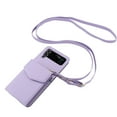 thumbnail image 1 of Samsung Galaxy Z Flip 4 Accordion Crossbody Wallet Case,Stylish and Versatile PU Leather Adjustable Strap Long line Flip Case with Magnetic Closure and Card Holder for Men/Women,Lightpurple, 1 of 13