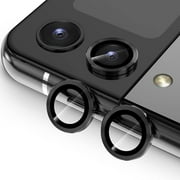 for Samsung Galaxy Z Flip 4 Camera Lens Protector, 9H Tempered Glass Camera Cover Screen Protector Metal Individual Ring for Samsung Galaxy Z Flip 4 5G 6.7",Black