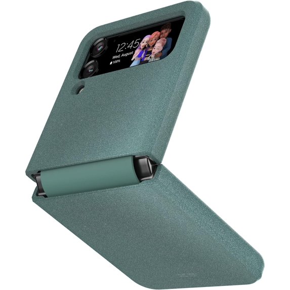 for Samsung Galaxy Z Flip 4 Case (2022) with Hinge Protection, Sandstone Texture, Hard PC + Soft TPU Hybrid Protective Case for Galaxy Z Flip4 5G - Green
