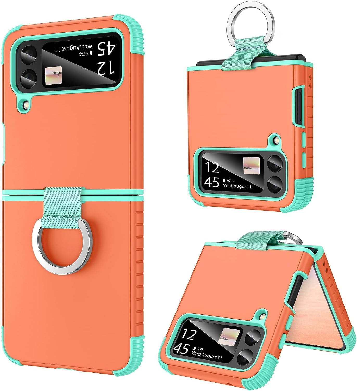 Samsung Galaxy Z Flip 4 Case, Z Flip 4 5G Case, Heavy Duty 2 in 1 Full