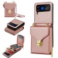 thumbnail image 1 of Samsung Galaxy Z Flip 4 Case with Card Holder for Women Phone Case Wallet with Strap Credit Card Slots Crossbody Strap with Kickstand Zipper Shockproof Case For Samsung Galaxy Z Flip 4,Rosegold, 1 of 6