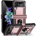 thumbnail image 1 of for Samsung Galaxy Z Flip 4 Case, Galaxy Z Flip 3 Case with Hinge Protection and 360°Rotate Ring Magnetic Kickstand Heavy Duty Protective Case for Samsung Galaxy Z Flip 3/4 Phone (Rose Gold), 1 of 15