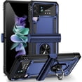 thumbnail image 1 of for Samsung Galaxy Z Flip 4 Case, Galaxy Z Flip 3 Case with Hinge Protection and 360°Rotate Ring Magnetic Kickstand Heavy Duty Protective Case for Samsung Galaxy Z Flip 3/4 Phone (Blue), 1 of 15