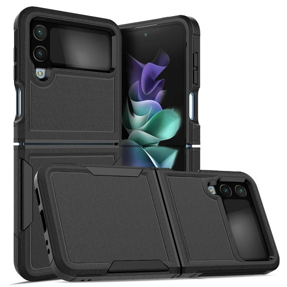 for Samsung Galaxy Z Flip 4 Case,Heavy Duty Drop Protection Edge Raised Rugged Shockproof/Drop Proof/Dust Proof Military Protective Tough Durable Cell Phone Cover for Men Women,Black
