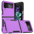 thumbnail image 1 of for Samsung Galaxy Z Flip 4 Case,Heavy Duty Drop Protection Edge Raised Rugged Shockproof/Drop Proof/Dust Proof Military Protective Tough Durable Cell Phone Cover for Men Women,Purple, 1 of 6