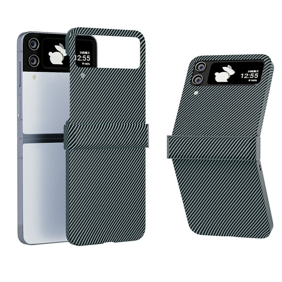 for Samsung Galaxy Z Flip 4 Case with Hinge Protection, Carbon Fiber Texture Slim Shockproof Durable Anti-Scratch Hard PC Protective Phone Cover Case for Samsung Galaxy Z Flip 4, Green