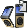thumbnail image 1 of for Samsung Galaxy Z Flip 4 Case , Hinge Protection Case with Front Screen Protector 360°Ring Magnetic Kickstand Protective Shockproof Case for Samsung Galaxy Z Flip 4,Gold, 1 of 12