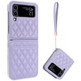 thumbnail image 1 of for Samsung Galaxy Z Flip 4 Case, Luxury PU Leather Wallet Protective Phone Case Card Holder Purse Phone Cover Case with Wrist Strap for Samsung Galaxy Z Flip 4 Shockproof Case, Purple, 1 of 7