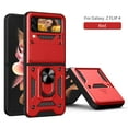 thumbnail image 1 of for Samsung Galaxy Z Flip 4 Case, with Ring Kickstand and Camera Protection,Heavy Duty Protective Shockproof Protective Rubber PC Phone Back Cover for Samsung Galaxy Z Flip 4 5G 2022, Red, 1 of 8