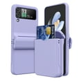 thumbnail image 1 of for Samsung Galaxy Z Flip 4 Case with Spring Hinge Protection, Shockproof with Credit Card Holder ID Card Protective Cover Z Flip 4 Phone Case for Samsung Galaxy Z Flip 4 5G, Purple, 1 of 7