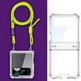thumbnail image 1 of for Samsung Galaxy Z Flip 4 Clear Case with Hinge Protection and Long Rope Shoulder Strap, Military Grade Drop Protection Durable Sturdy Slim Protective Phone Case for Samsung Galaxy Z Flip 4, Green, 1 of 7