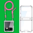 thumbnail image 1 of for Samsung Galaxy Z Flip 4 Clear Case with Hinge Protection and Long Rope Shoulder Strap, Military Grade Drop Protection Durable Sturdy Slim Protective Phone Case for Samsung Galaxy Z Flip 4, Pink, 1 of 7