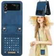 thumbnail image 1 of for Samsung Galaxy Z Flip 4 Crossbody Wallet Case for Women, Bling Glitter PU Leather Phone Case with Card Holder Cover for Samsung Galaxy Z Flip 4 SZ Blue, 1 of 18