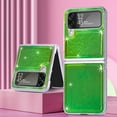 thumbnail image 1 of for Samsung Galaxy Z Flip 4 Cute Case, Luxury Laser Glitter for Women Girls Slim Shockproof Clear TPU Bumper & Hard PC Back Cover for Samsung Galaxy Z Flip 4 5G,Green, 1 of 1