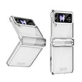thumbnail image 1 of for Samsung Galaxy Z Flip 4 Folding Case with Hinge Protection, Luxury Ultra Slim Crystal Clear Plating Drop Protective Phone Case Cover for Samsung Galaxy Z Flip 4 5G, Silver, 1 of 7