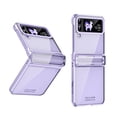 thumbnail image 1 of for Samsung Galaxy Z Flip 4 Folding Case with Hinge Protection, Luxury Ultra Slim Crystal Clear Plating Drop Protective Phone Case Cover for Samsung Galaxy Z Flip 4 5G, Purple, 1 of 7