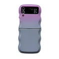 thumbnail image 1 of for Samsung Galaxy Z Flip 4 Soft Silicone Case, Gradient Color Curly Wave Frame Shockproof Anti-Scratch Protective Flexible Soft Rubber TPU Phone Cover for Samsung Galaxy Z Flip 4, Purple/Gray, 1 of 8