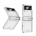 thumbnail image 1 of for Samsung Galaxy Z Flip 4 Transparent Case, Electroplated Transparent Plating PC Crystal Clear Phone Case for Samsung Galaxy Z Flip 4, Slim Case with Hinge Protection, Silver, 1 of 7