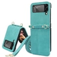 thumbnail image 1 of for Samsung Galaxy Z Flip 4 Wallet Case with Card Holder, Luxury PU Leather Protective Cover Removable Adjustable Shoulder Neck Strap Case for Samsung Galaxy Z Flip 4 Crossbody, Green, 1 of 6