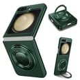 thumbnail image 1 of for Samsung Galaxy Z Flip 5 5G Phone Case, Magnetic 360 Rotating Ring Kickstand Frosted Hard PC Case with Wireless Charging Compatibility for Samsung Galaxy Z Flip 5 5G, Darkgreen, 1 of 11