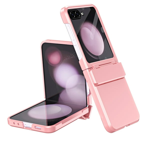 for Samsung Galaxy Z Flip 5 5G with S Pen Holder & S Pen, Full Body Cover Ultra-Thin Frosted Hard PC Shockproof Drop Protective Phone Case Cover for Samsung Galaxy Z Flip 5 2023, Pink