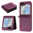 thumbnail image 1 of for Samsung Galaxy Z Flip 5 5G Slim Flip Case, Premium PU Leather Shockproof Drop Protective with Hinge Protection Phone Case Cover for Samsung Galaxy Z Flip 5 5G, Purple, 1 of 5