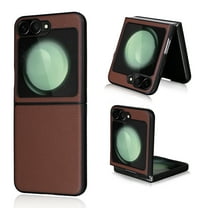 for Samsung Galaxy Z Flip 5 Aramid Case,Carbon Carbon Fiber Texture Leather Phone Cases for Samsung Z Flip 5 case Shell Aramid Fiber Super Light Phone Shell Have Strong Impact Resistance, Brown