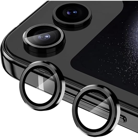 for Samsung Galaxy Z Flip 5 Camera Lens Protector, Individual Anti Scratch Metal Ring Tempered Glass Bling Glitter Camera Screen Protector for Galaxy Z Flip 5 Accessories, Glitter Lavender