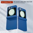 thumbnail image 1 of for Samsung Galaxy Z Flip 5 Case with Hinge Protection, Carbon Fiber Texture Slim Shockproof Durable Anti-Scratch Hard PC Protective Phone Cover Case for Samsung Galaxy Z Flip 5, Blue, 1 of 6