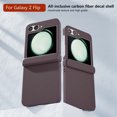 thumbnail image 1 of for Samsung Galaxy Z Flip 5 Case with Hinge Protection, Carbon Fiber Texture Slim Shockproof Durable Anti-Scratch Hard PC Protective Phone Cover Case for Samsung Galaxy Z Flip 5, Brown, 1 of 6