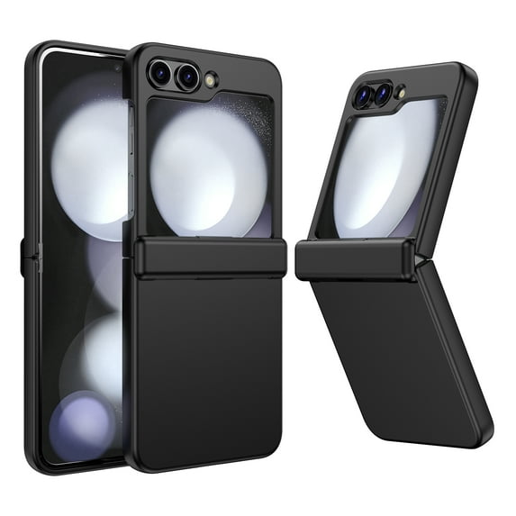 for Samsung Galaxy Z Flip 5 Case with Hinge Protection, Hard PC Ultra Slim Anti-Scratch Shockproof Lightweight Frosted Skin-Friendly Phone Case Cover for Samsung Galaxy Z Flip 5 5G, Black