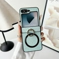 thumbnail image 1 of for Samsung Galaxy Z Flip 5 Case with Hinge Protection & Secure Finger Ring, Support Wireless Charging, Slim Protective Case Shockproof Glitter Design Phone Cover for Women Girls, Green, 1 of 10