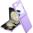 thumbnail image 1 of for Samsung Galaxy Z Flip 5 Case with Hinge Protection, Z Flip 5 Case Built in Back Screen Protector Slim Hard PC Scratch-Resistant Phone Case for Z Flip 5 Purple, 1 of 11